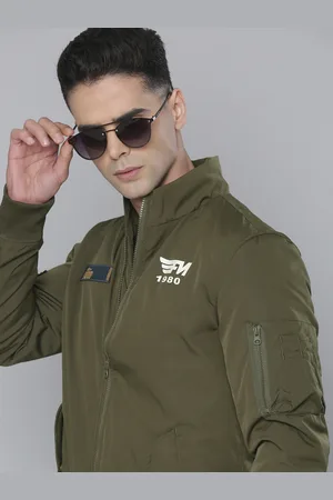 Flying Machine Men Khaki Bomber Jacket