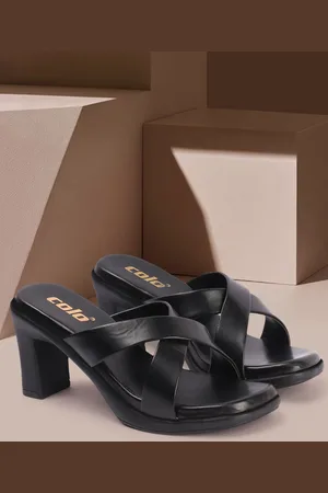 COLO Synthetic Leather Open Toe Block Heel Sandals
