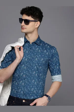 Kenneth Cole Men Premium Slim Fit Floral Printed Pure Cotton Casual Shirt