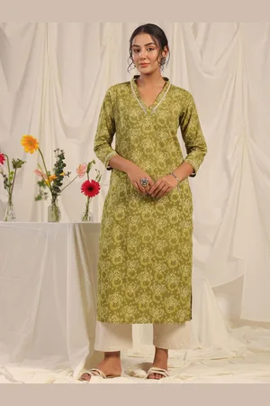 anayna Women Floral Printed Thread Work Kurta