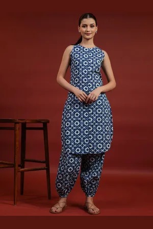 anayna Women Floral Printed Regular Pure Cotton Kurta with Dhoti Pants
