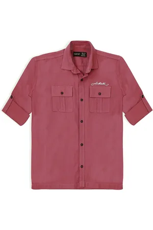 CAVIO Boys Comfort Spread Collar Solid Cotton Casual Shirt