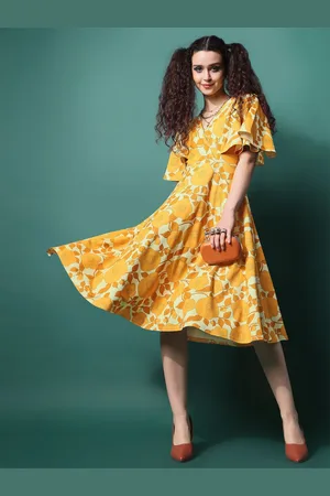 PURVAJA Women Floral Printed Fit & Flare Dress