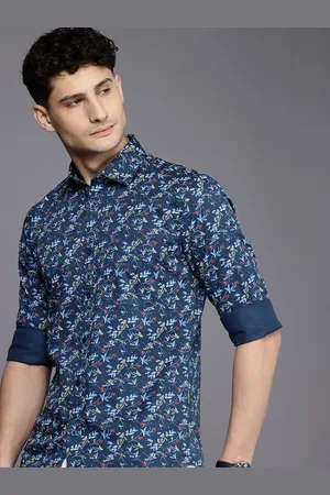 Kenneth Cole Men Premium Slim Fit Floral Printed Pure Cotton Casual Shirt
