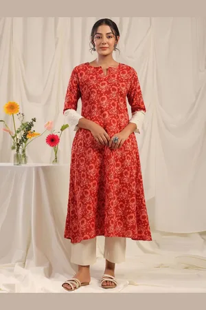 anayna Women Floral Printed Thread Work Kurta