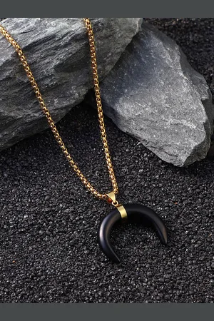 French Accent Men Gold-Plated Pendant With Chain
