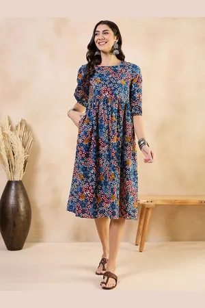 Anouk Floral Print Fit & Flare Maxi Dress