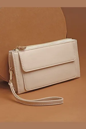LaFille Women Zip Detail PU Two Fold Wallet