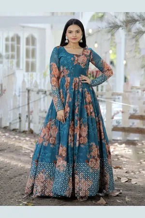 Kalini Women Floral Printed Georgette Fit & Flare Maxi Dress
