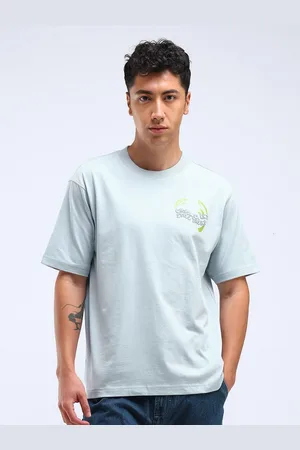 Flying Machine Men Printed Raw Edge T-shirt