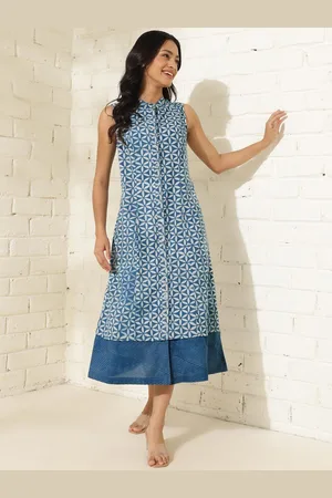 Fabindia Women Printed A-Line Midi Dress