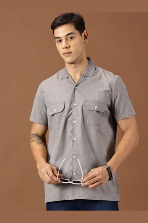 Invictus Men Cuban Collar Original Slim Fit Opaque Casual Shirt