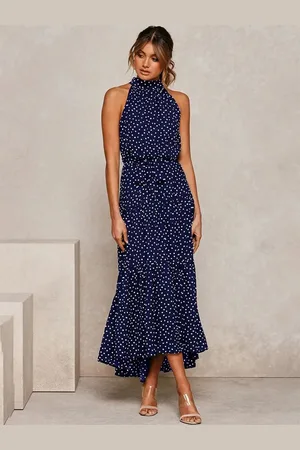 HERE&NOW Women Polka Dots Printed Maxi Dress