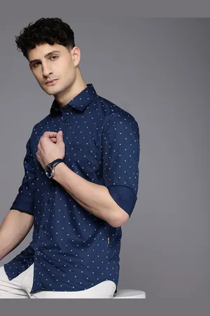 Kenneth Cole Men Premium Slim Fit Printed Pure Cotton Casual Shirt
