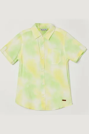 Lifestyle Boys Spread Collar Dyed Casual Shirt
