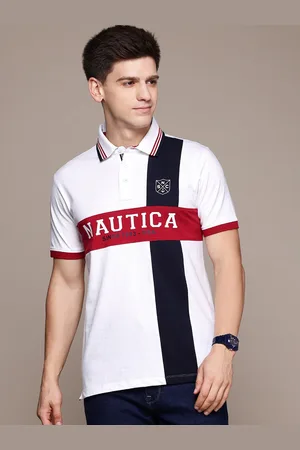Nautica Printed Polo Collar Pure Cotton l T-shirt