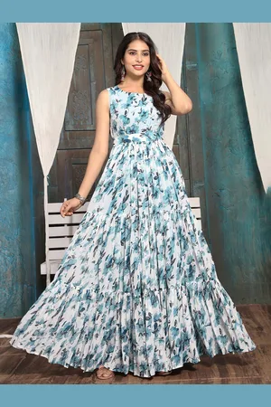 CHANSI Floral Print Georgette Maxi Dress