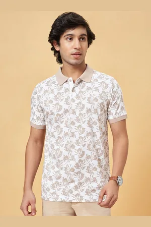 Pantaloons Men Floral Printed Polo Collar Cotton Slim Fit T-Shirt