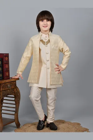 ahhaaaa Boys Embroidered Sherwani Set