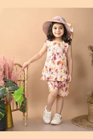 Superminis Girls Printed Pure Cotton Top with Shorts