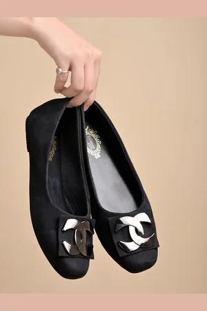 Shoetopia Girls Textured Ballerinas with Bows Flats