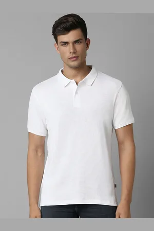 Louis Philippe Men Solid Polo Collar Slim Fit Cotton T-shirt