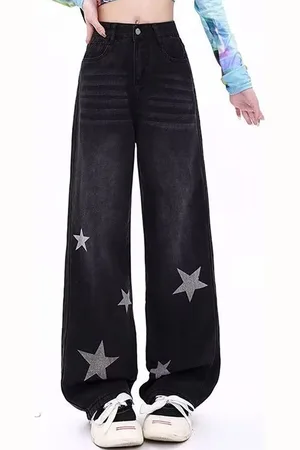 LULU & SKY Women Wide Leg High-Rise Light Fade Jeans