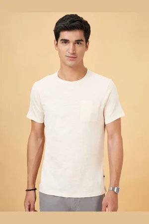 Pantaloons Men Solid Round Neck Cotton Slim Fit T-Shirt
