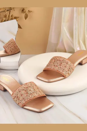 Metro Embroidered Block Mules
