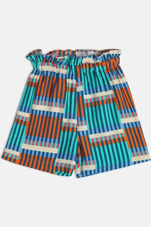 MINI KLUB Girls Striped Mid Rise Shorts