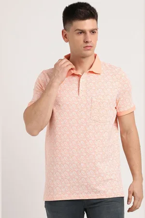 Turtle Men Abstract Printed Polo Collar Cotton Slim Fit T-shirt