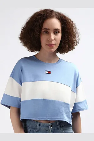Tommy Hilfiger Women Colourblock Cotton Oversized Crop T-shirt
