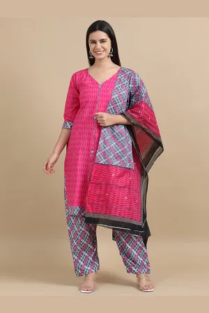 Miraan Geometric Printed Pure Cotton Unstitched Dress Material