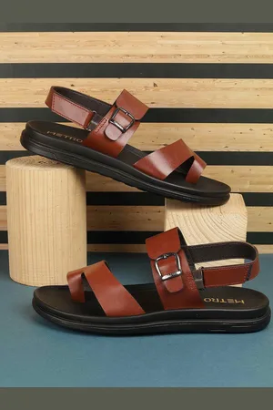 Metro Men Leather Velcro Comfort Sandals