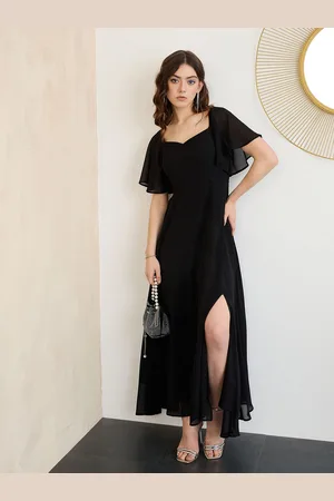 Berrylush Flutter Sleeve Georgette Maxi Dress