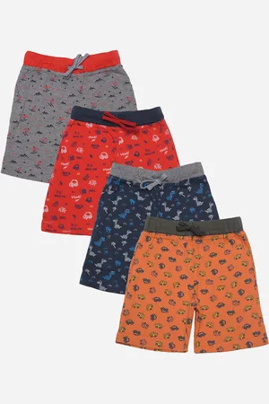 Dollar Champion Pack of 4 Boys Printed Cotton Regular Fit Shorts