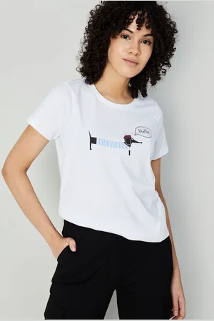 Lifestyle Women Typography Printed Round Neck Cotton T-Shirt