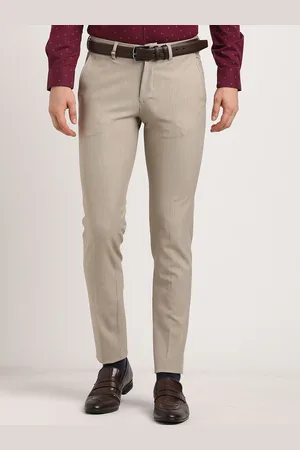 Turtle Men Textured Tailored Skinny Fit Trousers