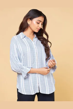 Saaki Women Comfort Opaque Striped Casual Shirt