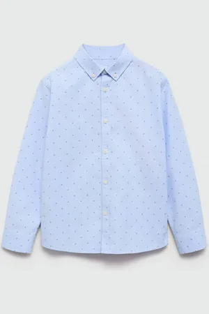 MANGO Boys Pure Cotton Geometric Micro Disty Printed Casual Shirt
