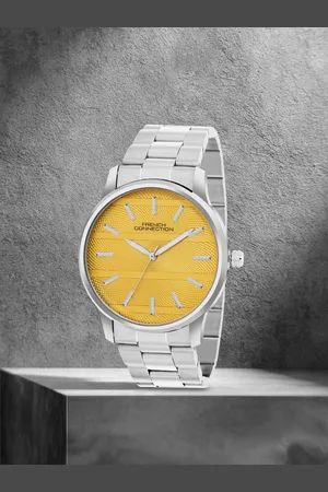 French Connection Men Embellished Dial & Stainless Steel Bracelet Style Straps Analogue Watch FCN091YSM