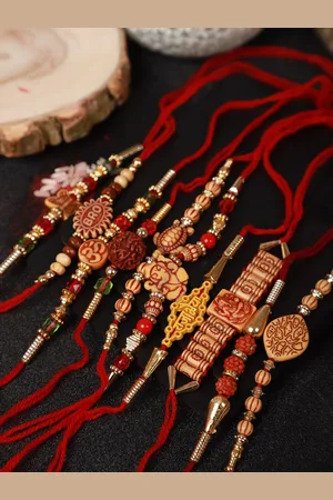 Anouk Set Of 10 Beaded Rakhi