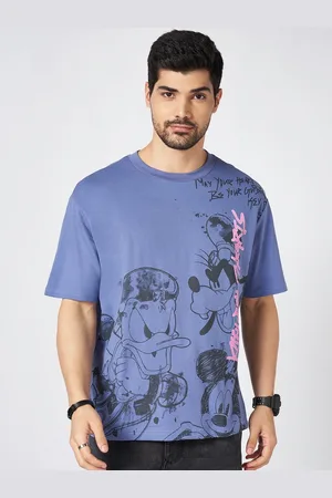 PEOPLE Men Graphic Printed Round Neck Cotton Boxy T-Shirt