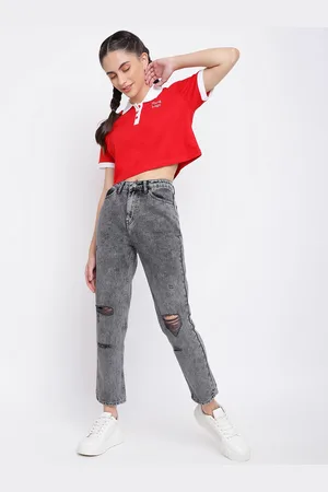 Belliskey Women Grey Boyfriend Fit High-Rise Highly Distressed Heavy Fade Stretchable Jeans