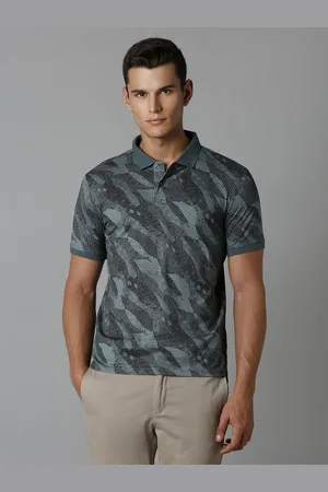 Louis Philippe Men Abstract Printed Polo Collar Cotton T-Shirt