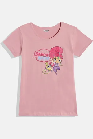 Eteenz Girls Premium Cotton Shimmer & Shine Printed T-shirt
