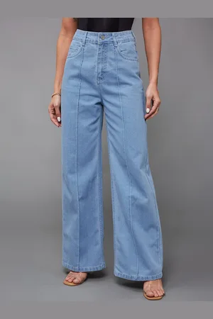 Miss Chase Women Straight-Fit High-Rise Regular-Length Non-Stretchable Denim Jeans