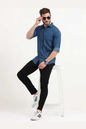 Miraan Cotton Denim Casual Shirt