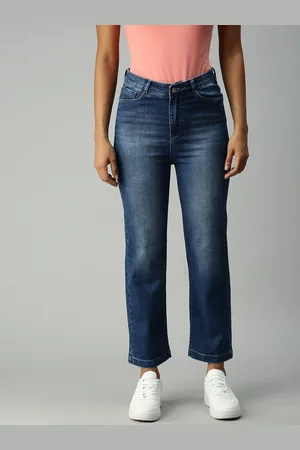SHOWOFF Women Navy Blue Relaxed Fit High-Rise Light Fade Stretchable Jeans