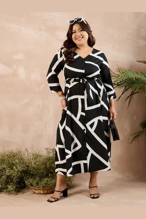 Berrylush Berrylush women Curve Print A-Line Midi Dress